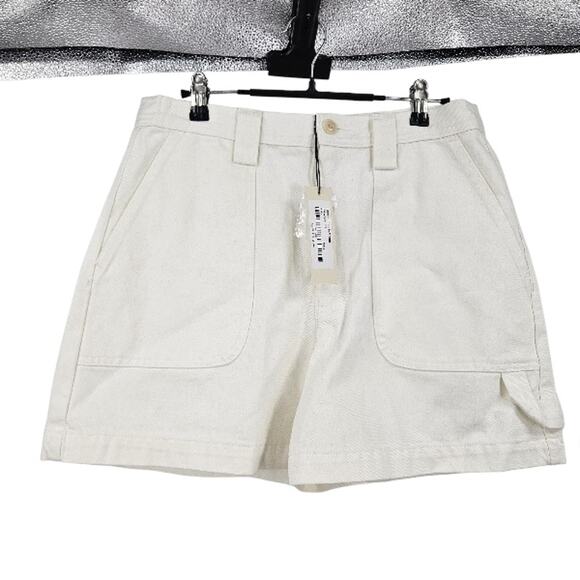 Alex Mill Phoebe Shorts White High-rise Patch Pockets Denim NWT $135 Size 8 - Picture 2 of 8